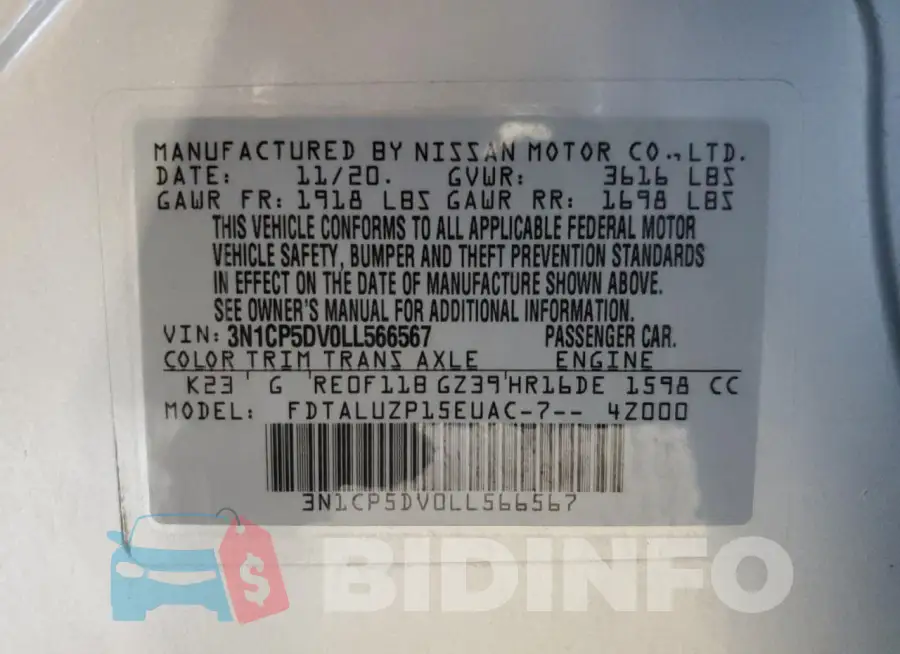 3N1CP5DV0LL566567 Photo# 13