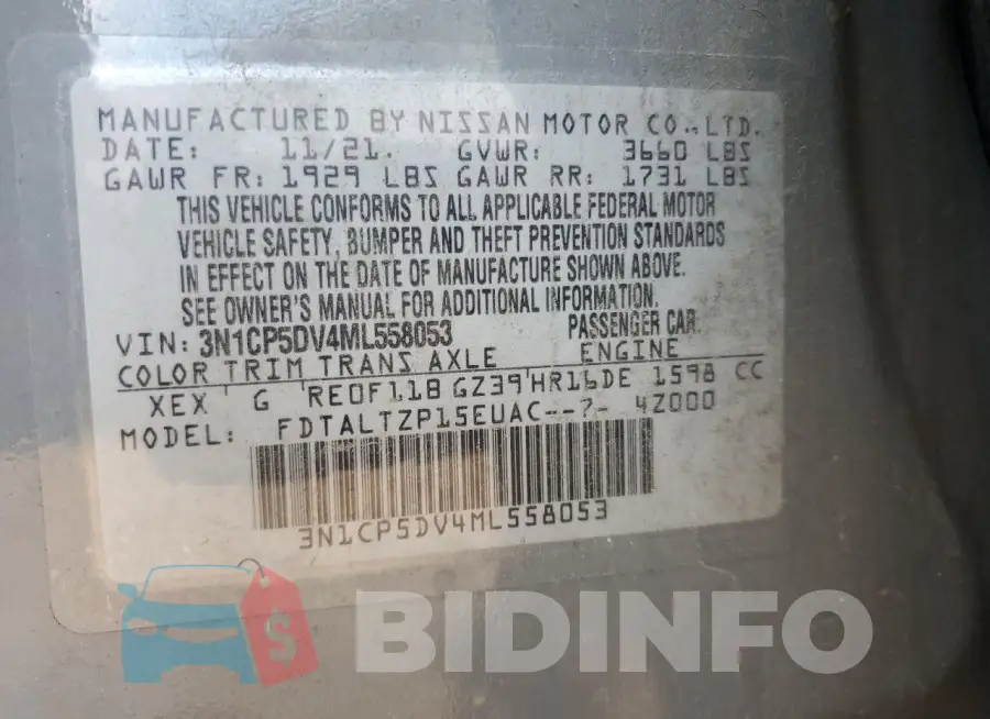 3N1CP5DV4ML558053 Photo# 13