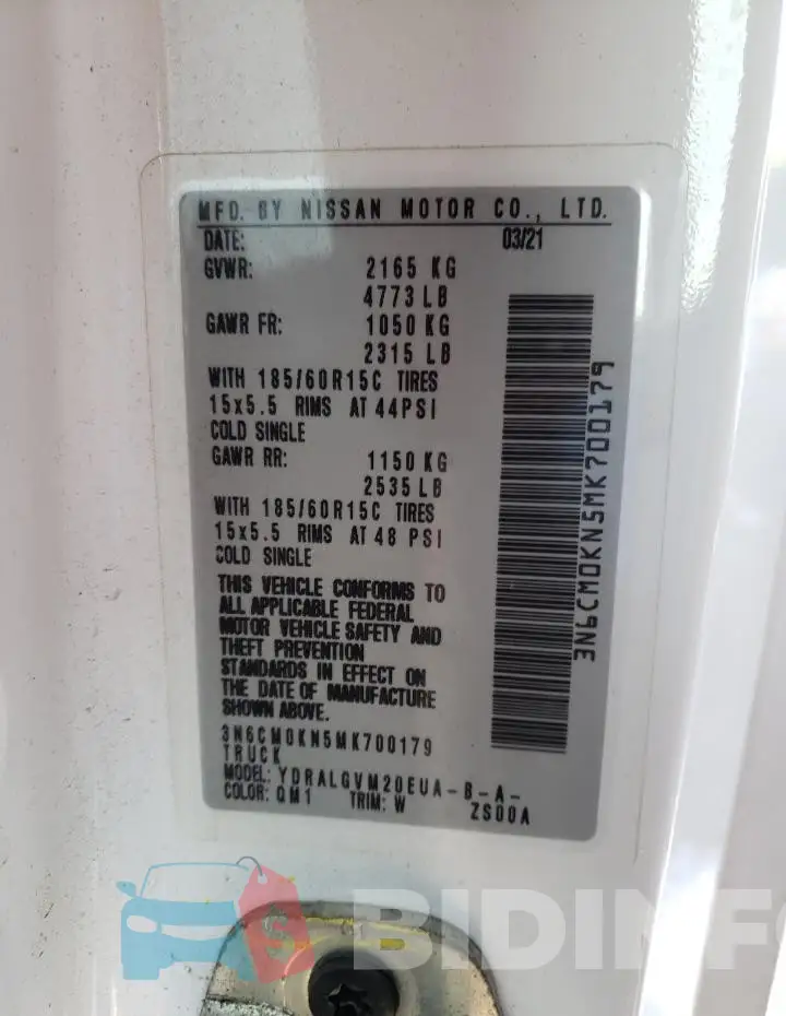 3N6CM0KN5MK700179 Photo# 13