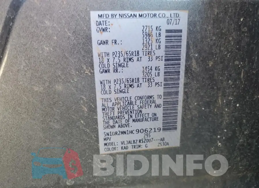 5N1DR2MN1HC906219 Photo# 14