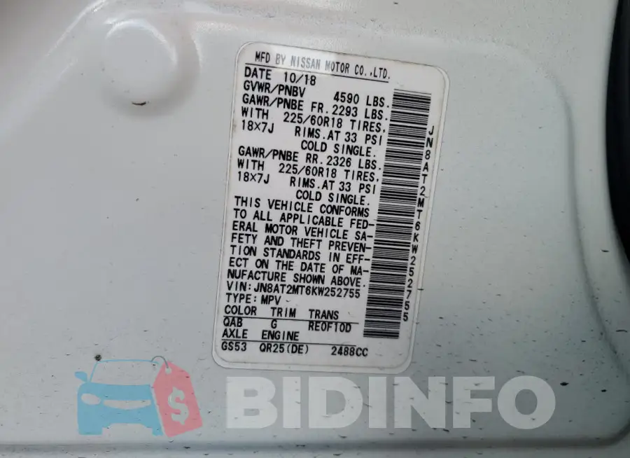 JN8AT2MT6KW252755 Photo# 13