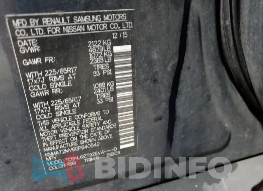 KNMAT2MV6GP640549 Photo# 13