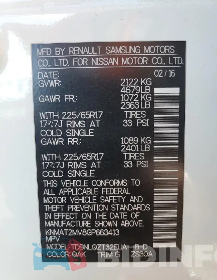 KNMAT2MV8GP663413 Photo# 13