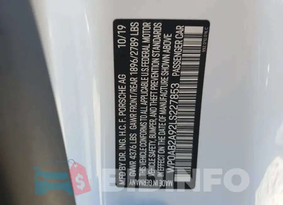 WP0AB2A92LS227853 Photo# 12