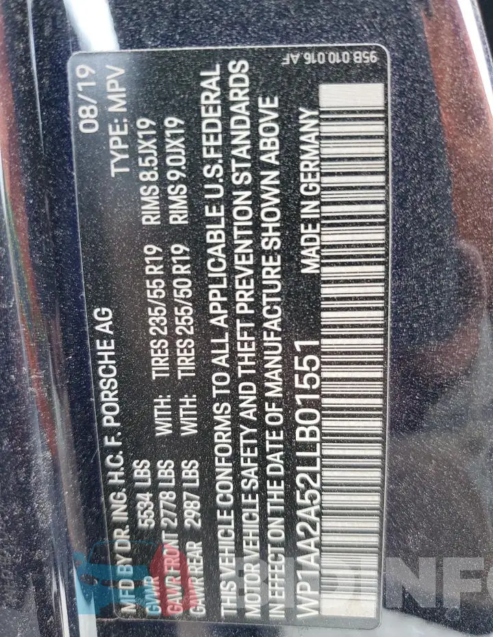 WP1AA2A52LLB01551 Photo# 13