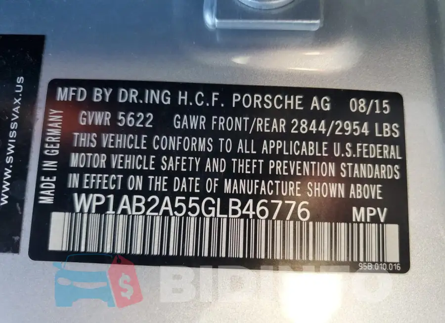 WP1AB2A55GLB46776 Photo# 14