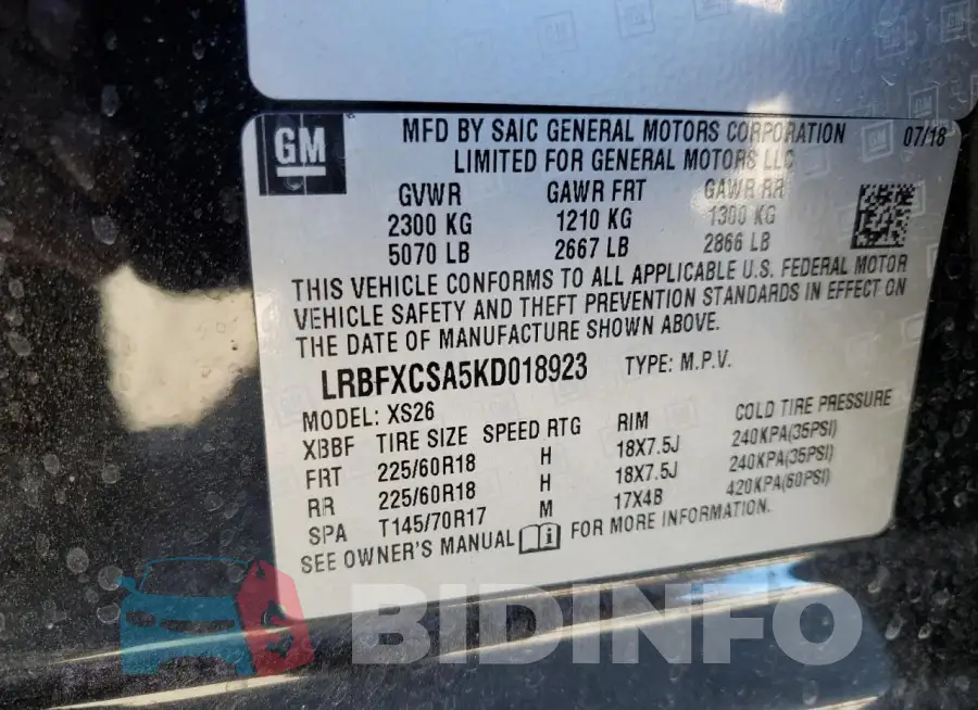LRBFXCSA5KD018923 Photo# 13