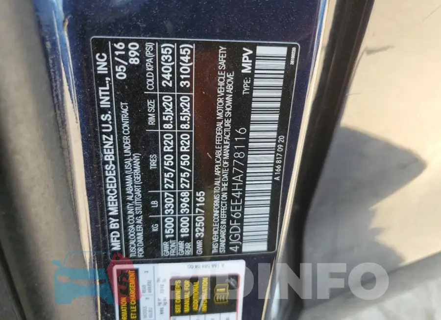 4JGDF6EE4HA778116 Photo# 13