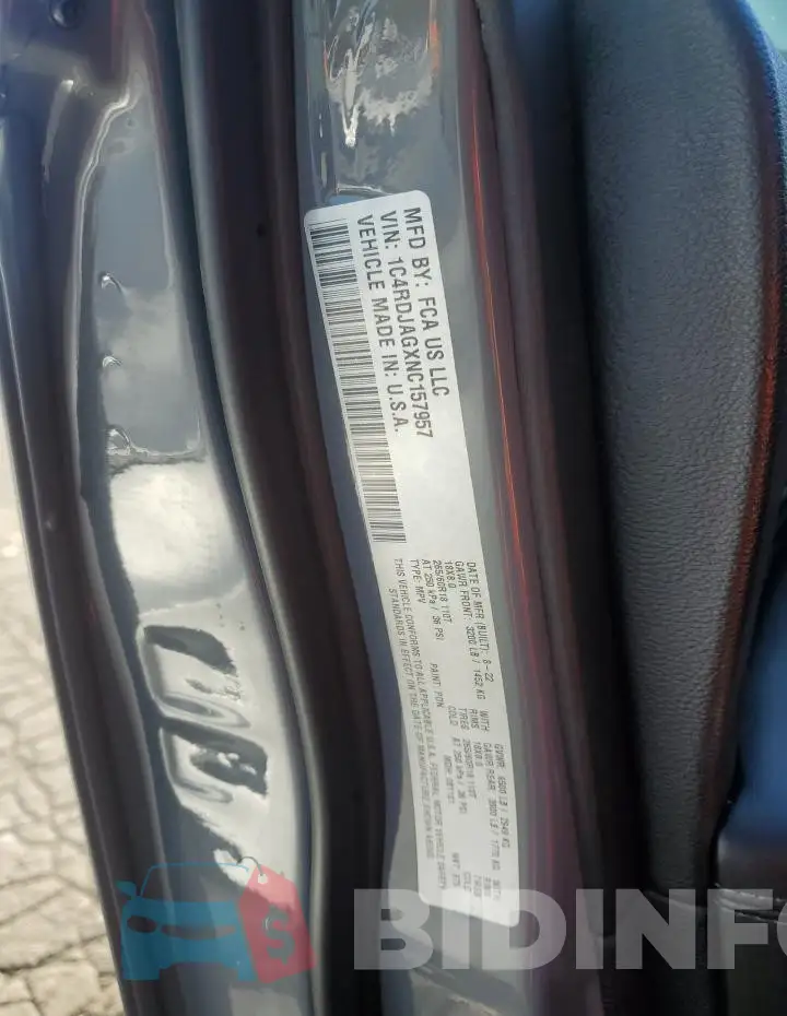 1C4RDJAGXNC157957 Photo# 13