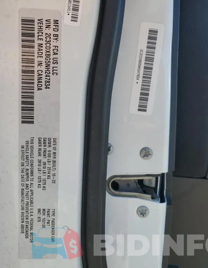 2C3CDXBG5NH247834 Photo# 13