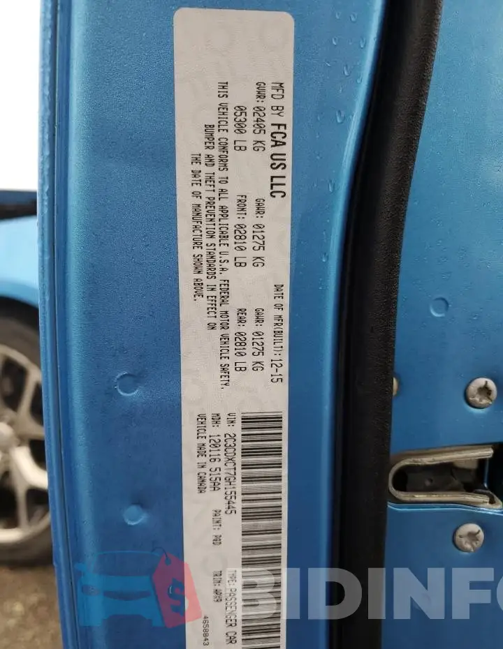 2C3CDXCT7GH155445 Photo# 12