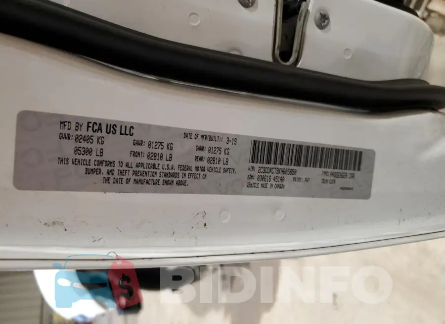 2C3CDXCT9KH605850 Photo# 13