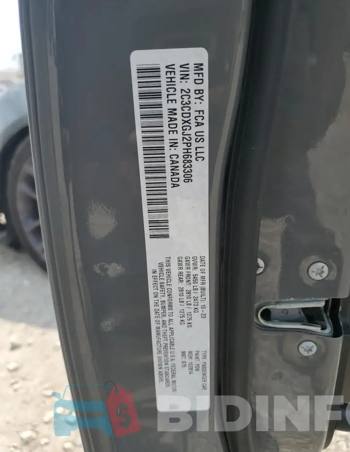 2C3CDXGJ2PH683306 Photo# 12