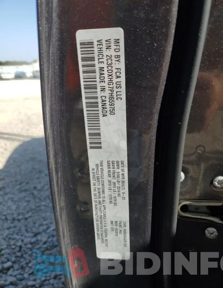 2C3CDXHG7PH659750 Photo# 12