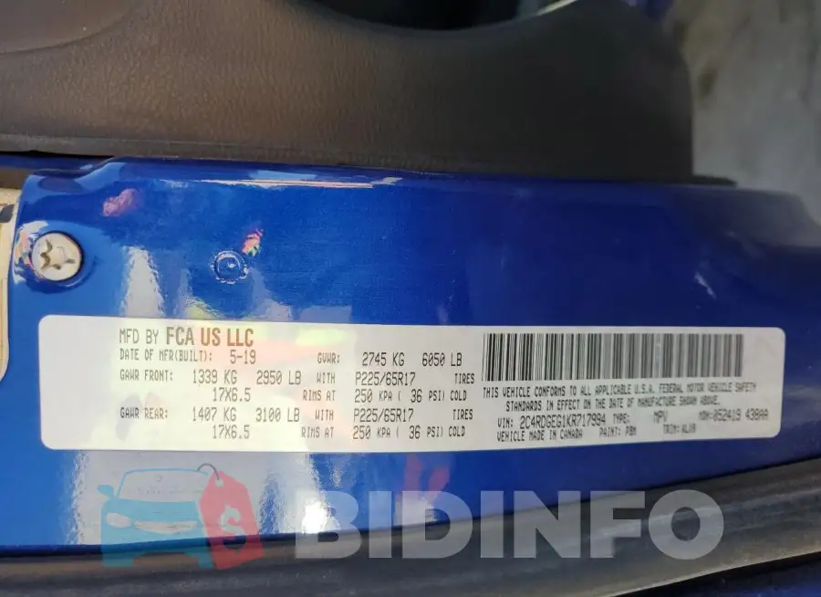 2C4RDGEG1KR717994 Photo# 13