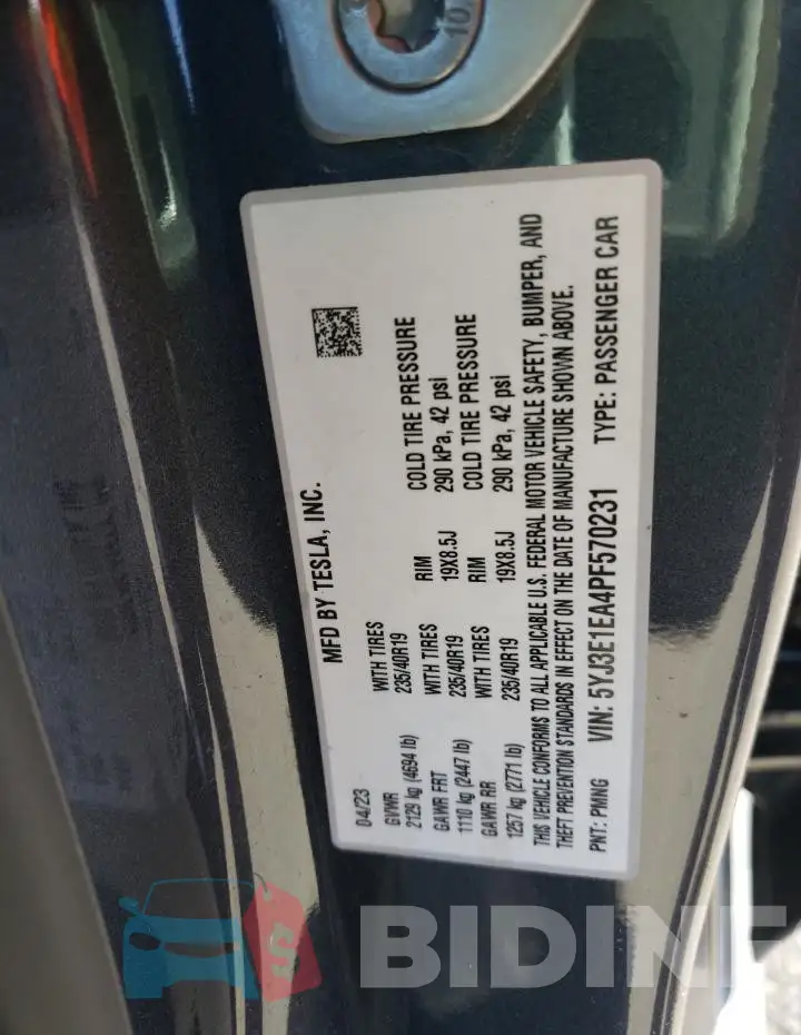 5YJ3E1EA4PF570231 Photo# 12