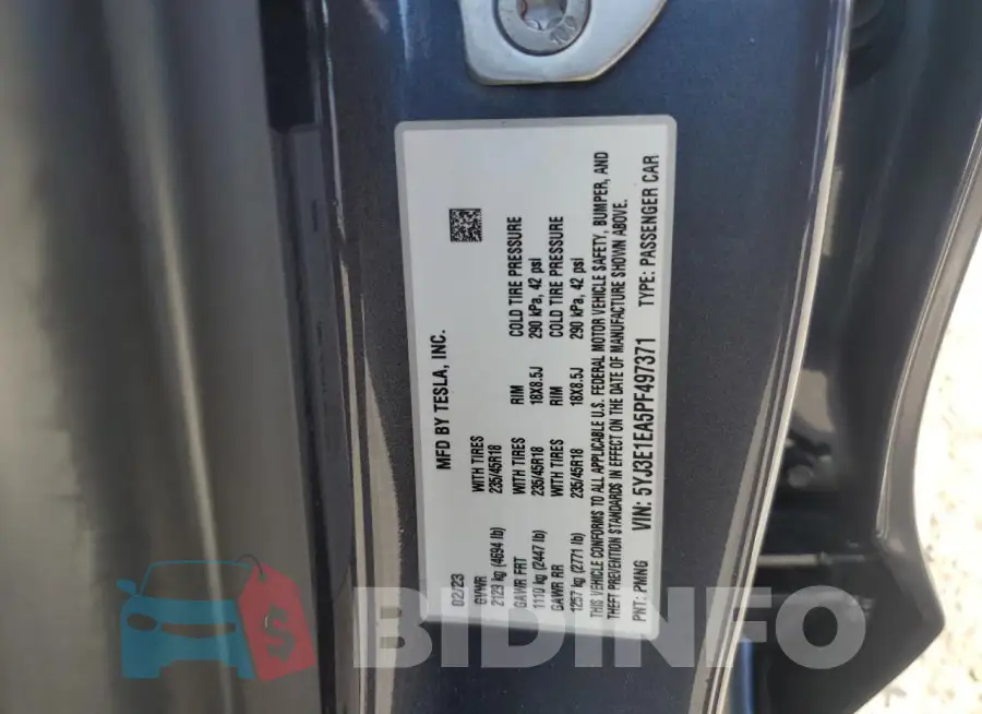 5YJ3E1EA5PF497371 Photo# 12