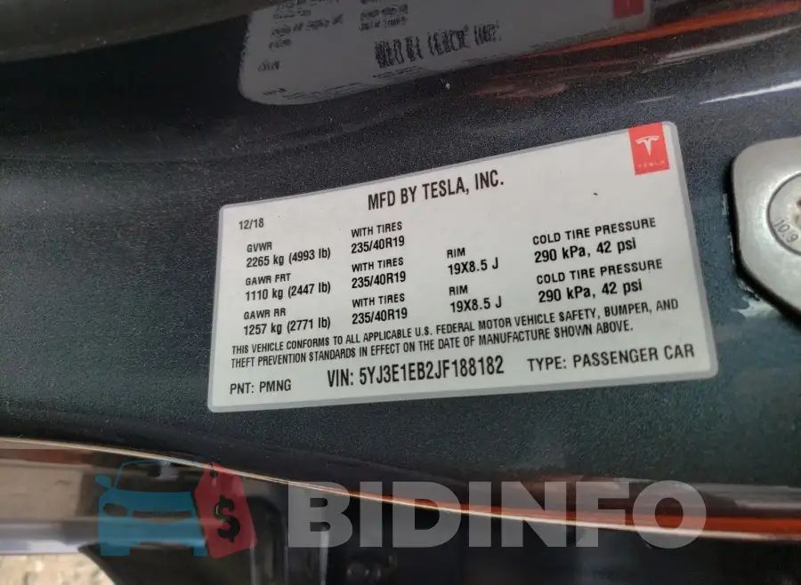 5YJ3E1EB2JF188182 Photo# 10