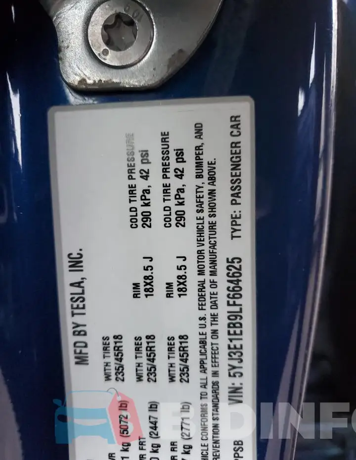 5YJ3E1EB9LF664625 Photo# 12