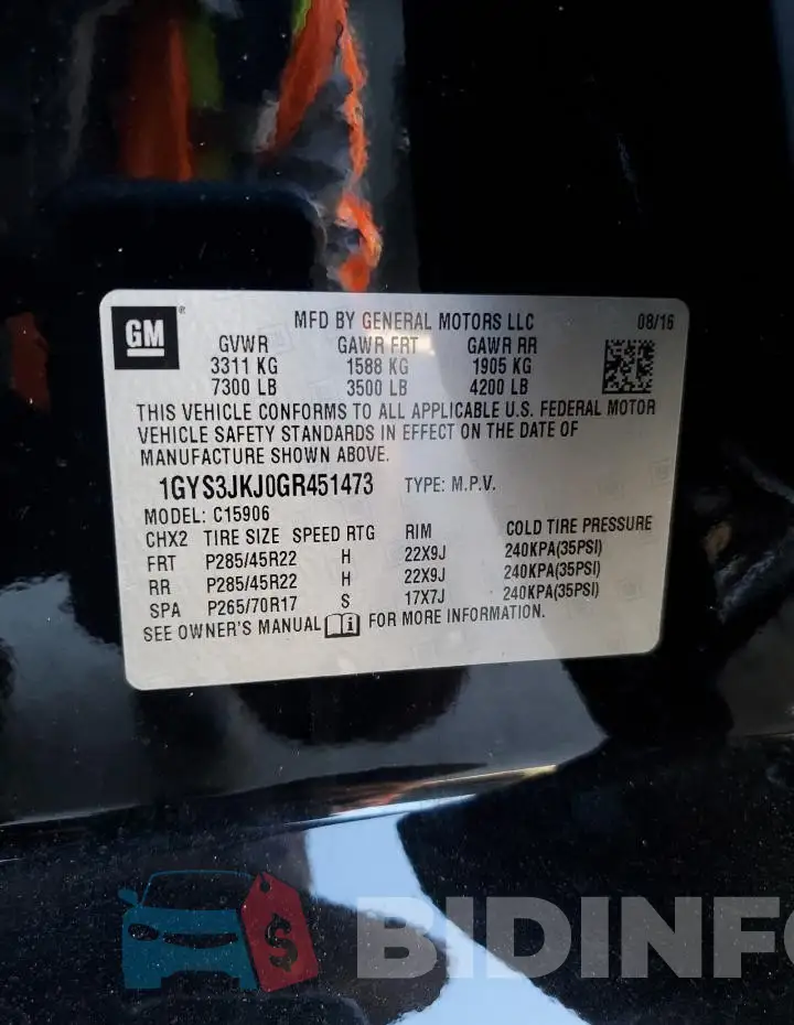 1GYS3JKJ0GR451473 Photo# 12
