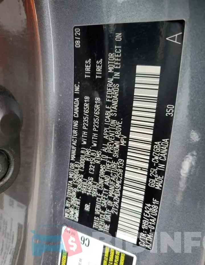 2T2AZMDA9MC258139 Photo# 12