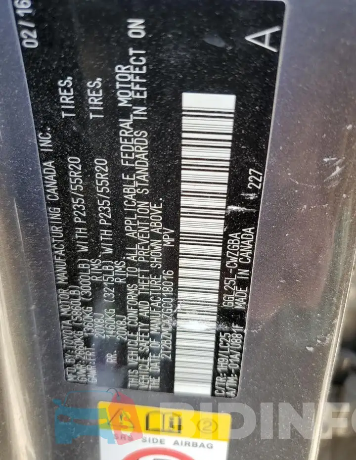 2T2BZMCA7GC018016 Photo# 12