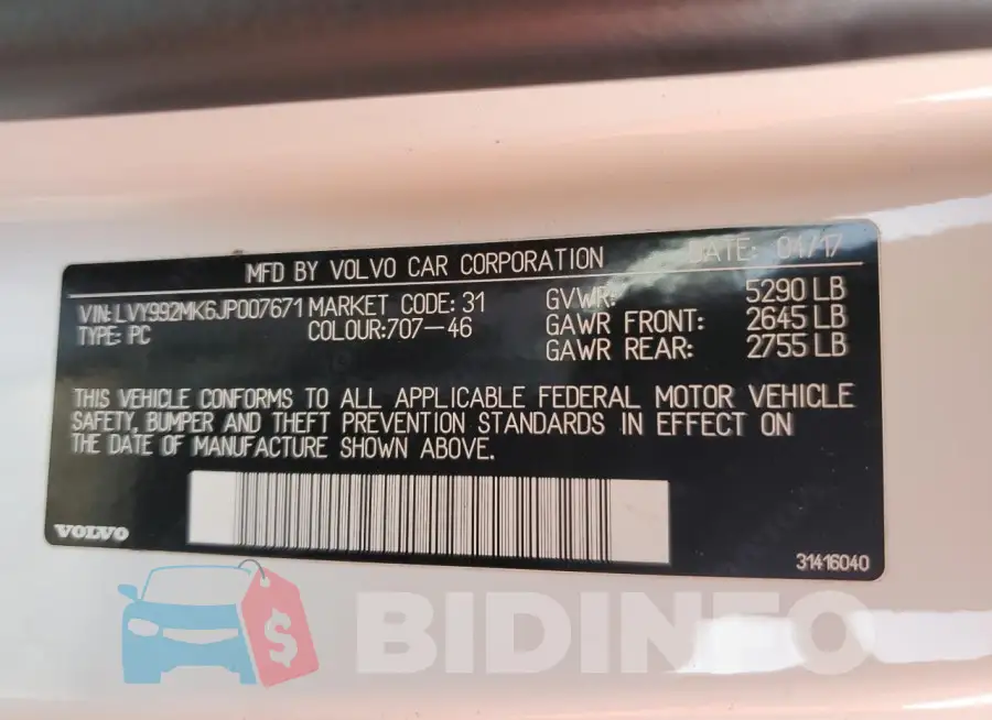 LVY992MK6JP007671 Photo# 12