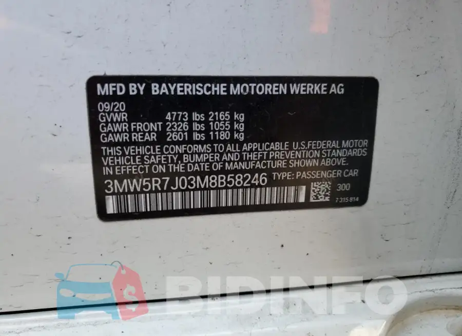 3MW5R7J03M8B58246 Photo# 12