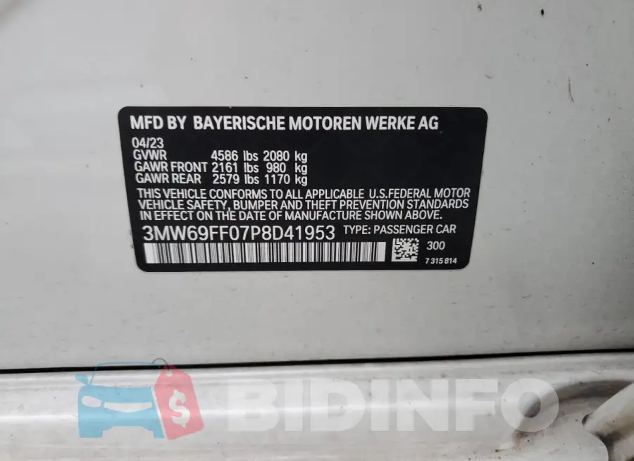 3MW69FF07P8D41953 Photo# 13