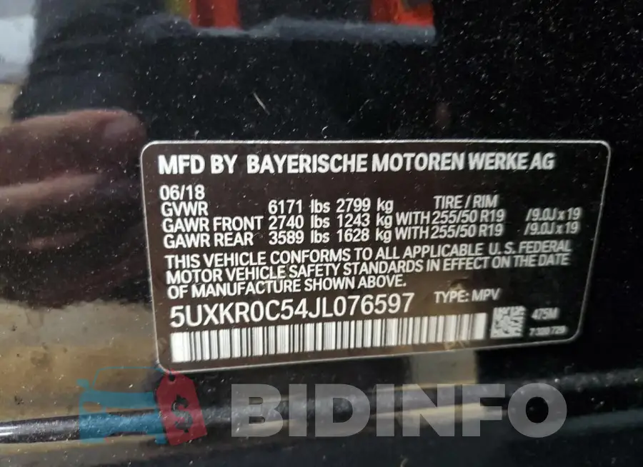 5UXKR0C54JL076597 Photo# 13