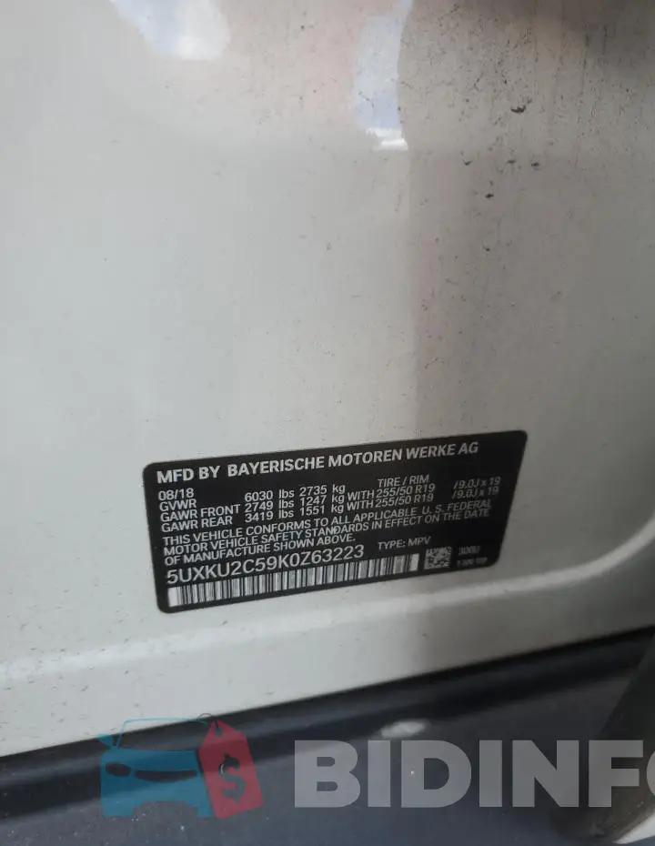 5UXKU2C59K0Z63223 Photo# 13