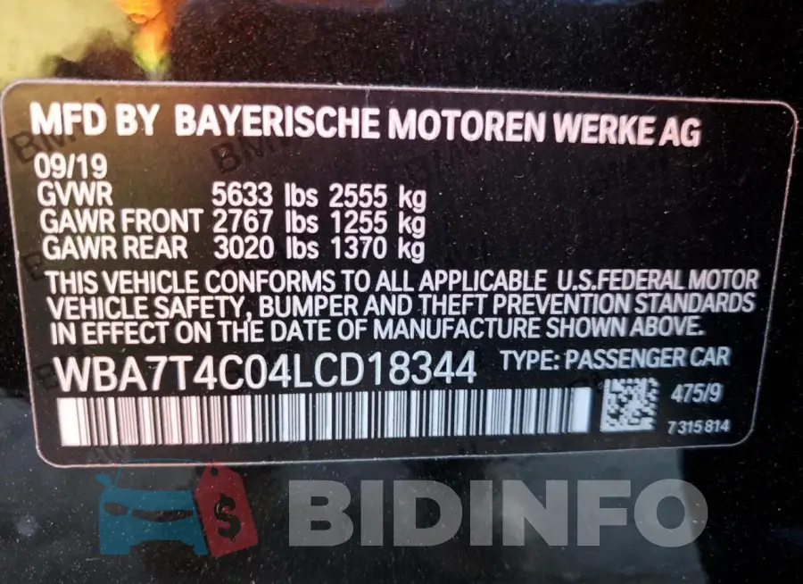 WBA7T4C04LCD18344 Photo# 12