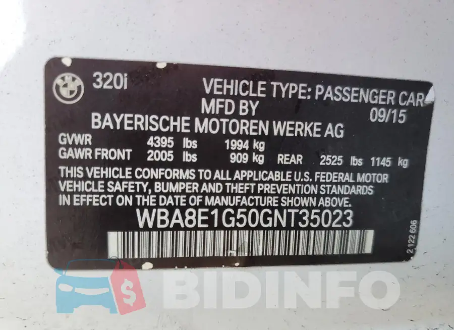 WBA8E1G50GNT35023 Photo# 12