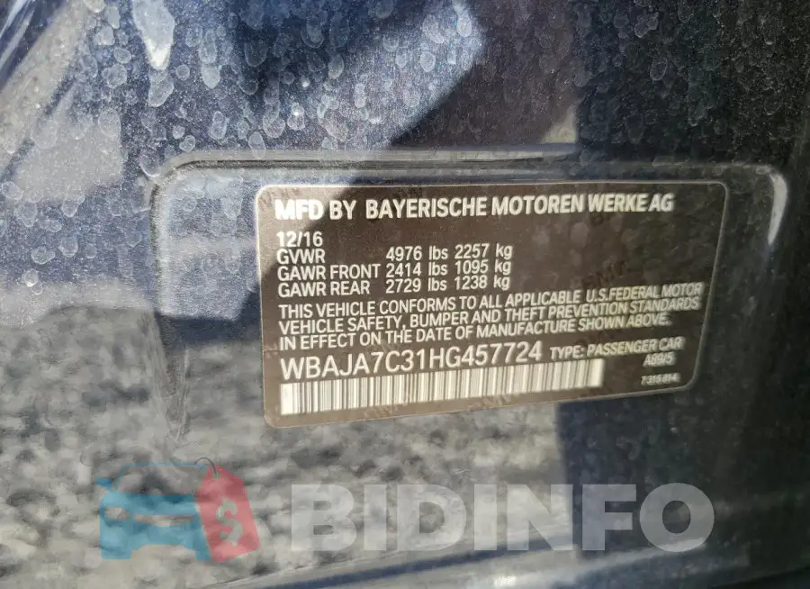 WBAJA7C31HG457724 Photo# 12