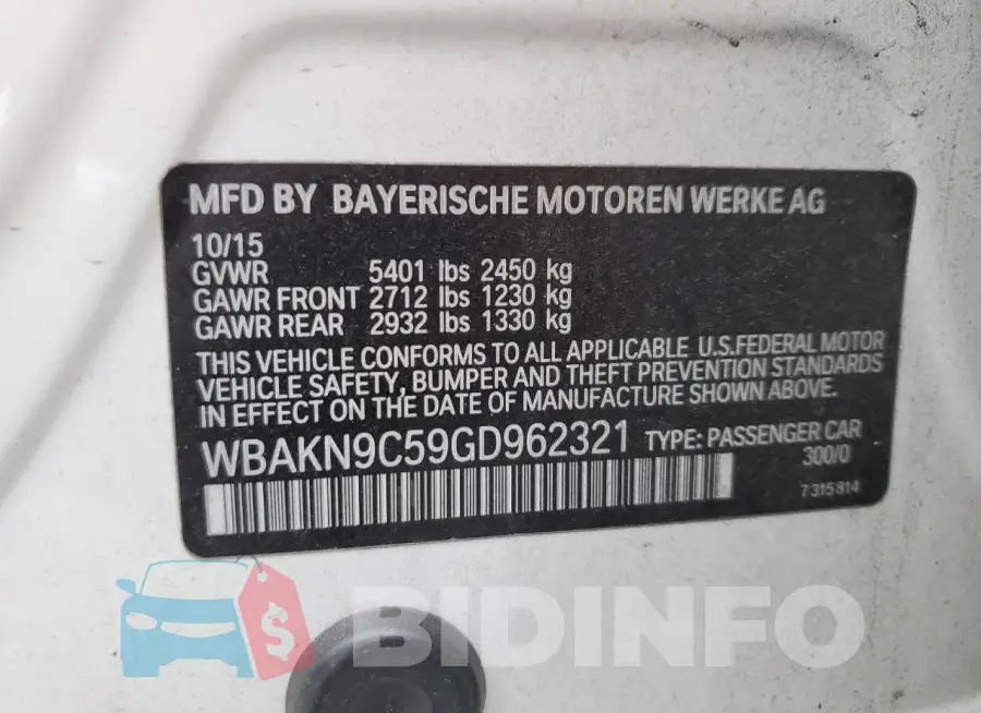 WBAKN9C59GD962321 Photo# 12