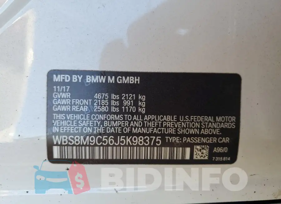 WBS8M9C56J5K98375 Photo# 12