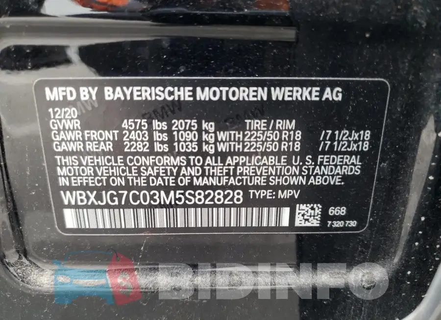 WBXJG7C03M5S82828 Photo# 14