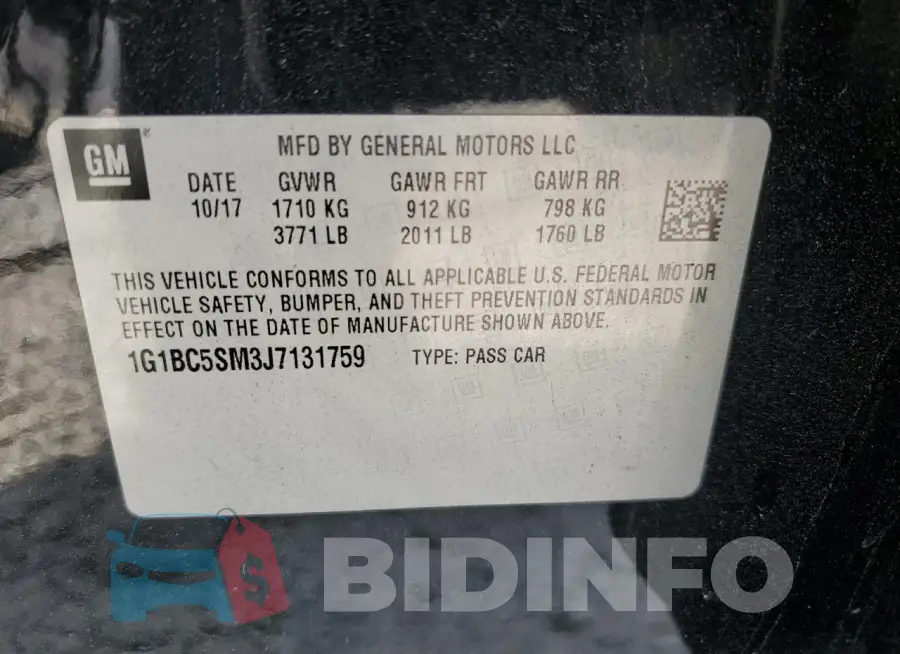 1G1BC5SM3J7131759 Photo# 12