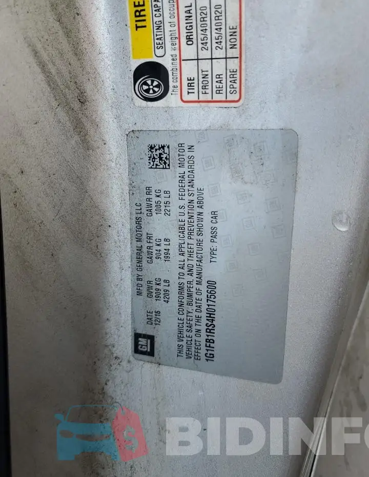 1G1FB1RS4H0175600 Photo# 12