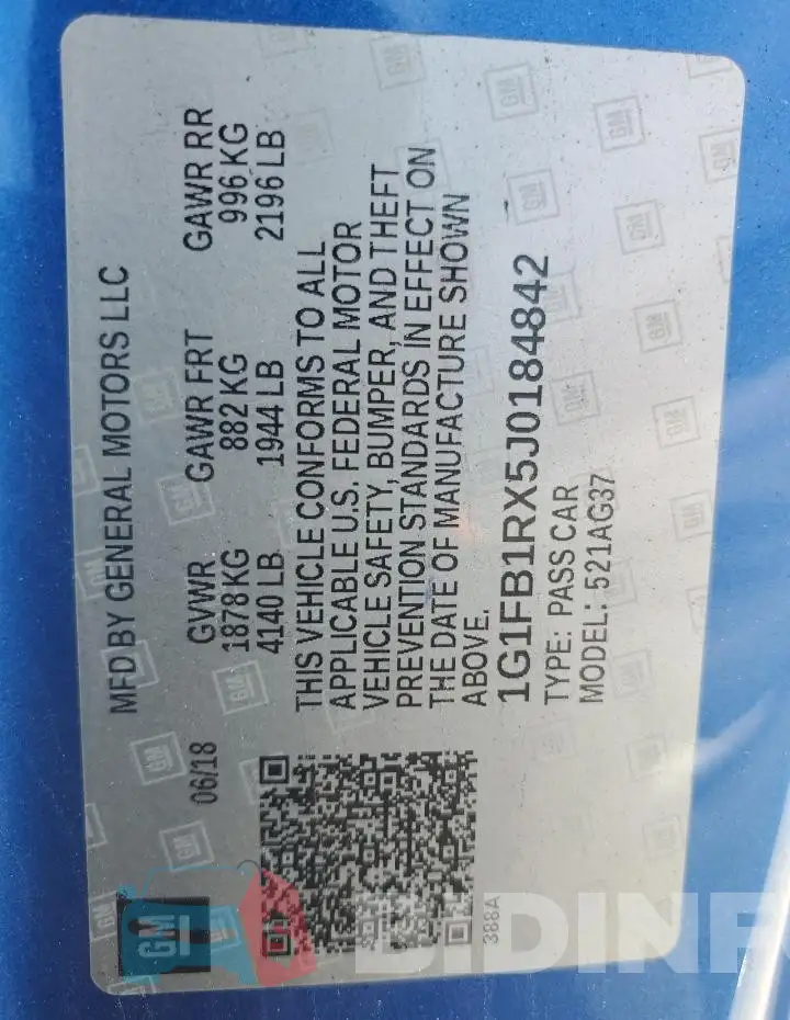1G1FB1RX5J0184842 Photo# 12