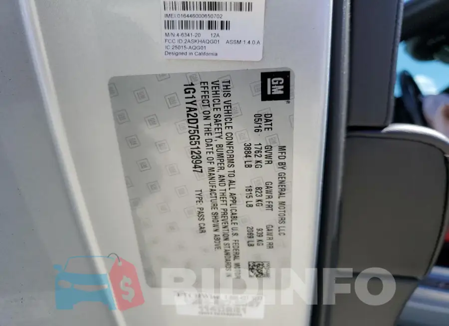 1G1YA2D75G5123947 Photo# 12