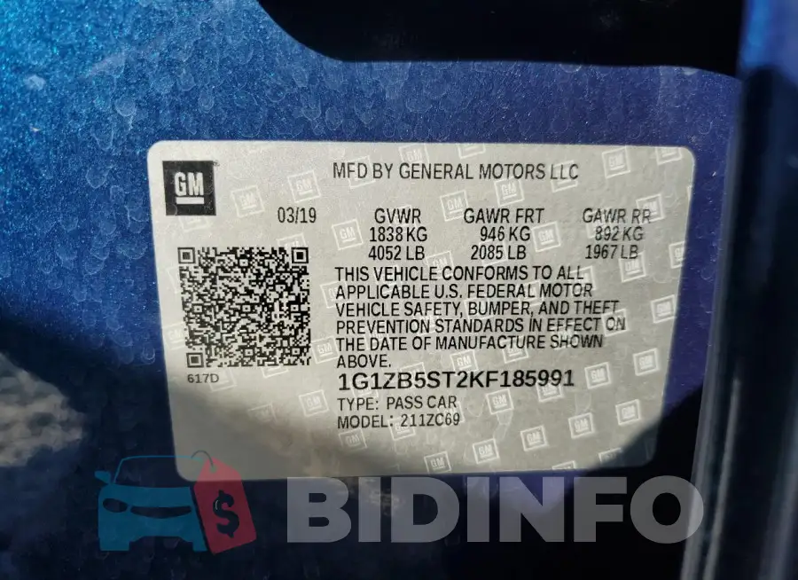 1G1ZB5ST2KF185991 Photo# 13
