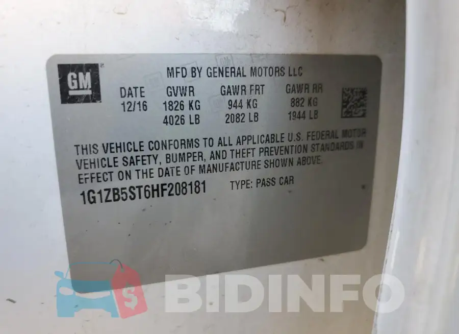 1G1ZB5ST6HF208181 Photo# 12