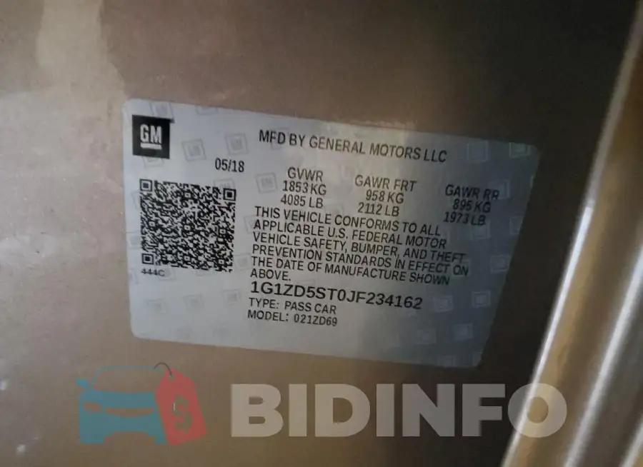1G1ZD5ST0JF234162 Photo# 12