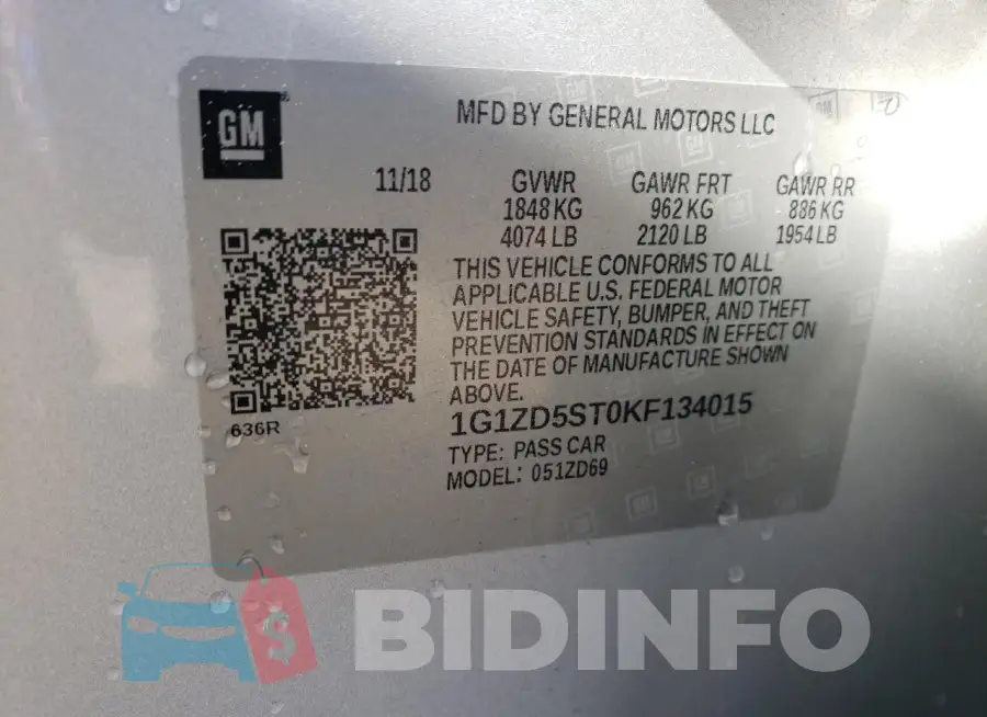 1G1ZD5ST0KF134015 Photo# 12
