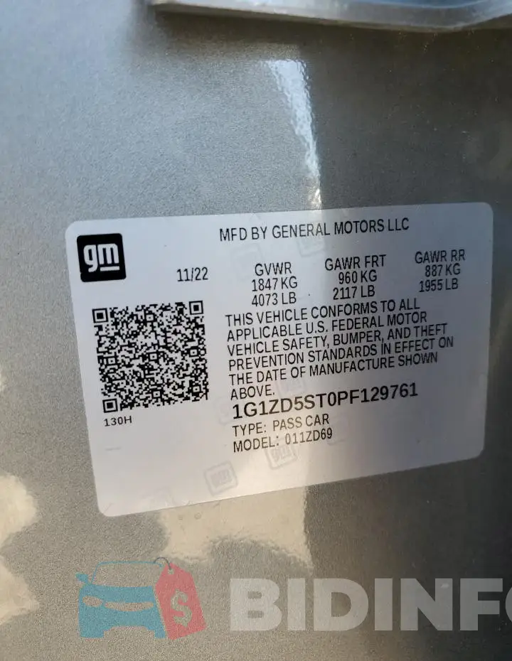 1G1ZD5ST0PF129761 Photo# 13