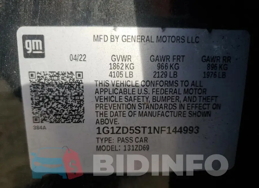 1G1ZD5ST1NF144993 Photo# 12