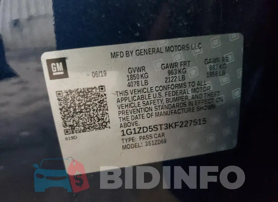 1G1ZD5ST3KF227515 Photo# 12