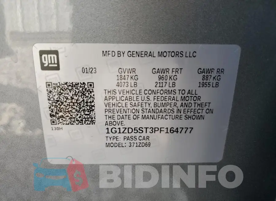 1G1ZD5ST3PF164777 Photo# 13
