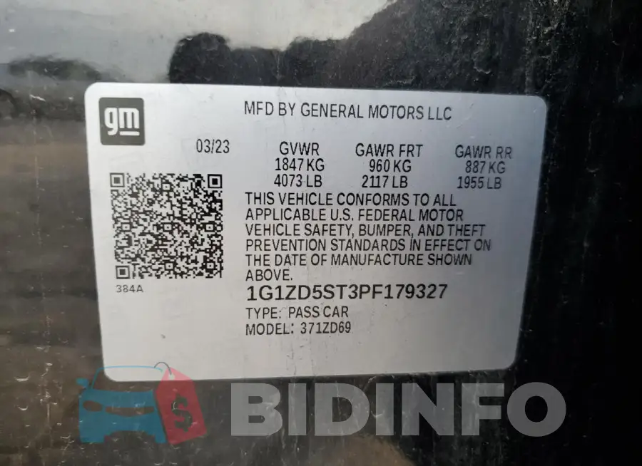 1G1ZD5ST3PF179327 Photo# 12